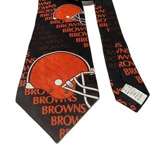 NFL Cleveland Browns Neck Tie Burst Repeat 1998 Ralph Marlin & Co. 100% SILK